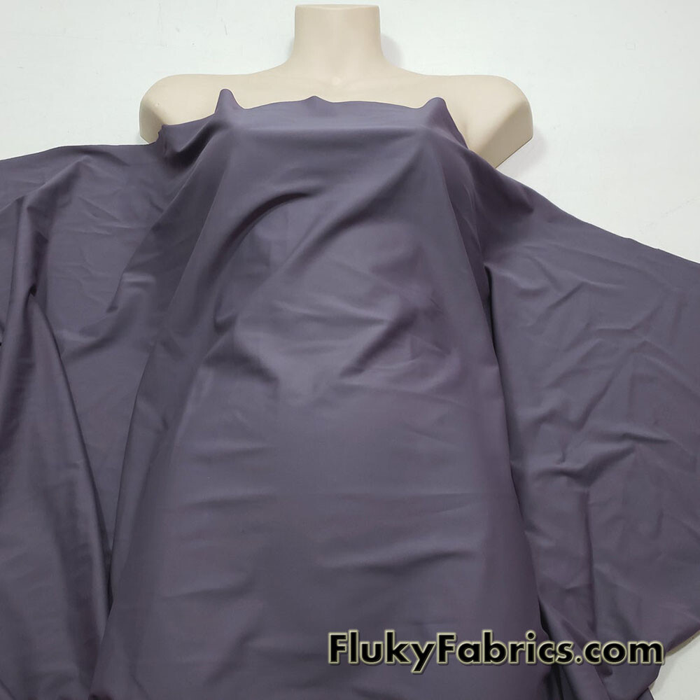 Purplish Gray Smoke Solid Nylon Spandex Swimwear Fabric