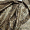 Gold Foggy Foil on Bronze Python Snake Skin Swimwear Nylon Spandex Fabric