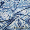 Blue Ethnic Tie Dye Print Poly Spandex Fabric