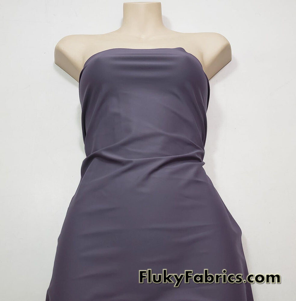 Purplish Gray Smoke Solid Nylon Spandex Swimwear Fabric