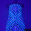 Pastel and Bright Colors Ethnic Print Blacklight Reactive Swimwear Spandex Fabric