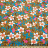 Cute White Tropical Flowers and Foliage Print Swimsuit Nylon Spandex Fabric at FlukyFabrics.com