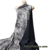 Abstract Floral Design and Black Double Face 4 Way Stretch Nylon Spandex Fabric