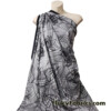 Abstract Floral Design and Black Double Face 4 Way Stretch Nylon Spandex Fabric
