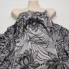 Abstract Floral Design and Black Double Face 4 Way Stretch Nylon Spandex Fabric