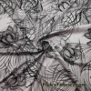 Abstract Floral Design and Black Double Face 4 Way Stretch Nylon Spandex Fabric
