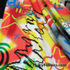Giant Colorful Graffiti Spray Print on Cotton Rib Fabric