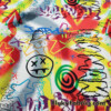 Giant Colorful Graffiti Spray Print on Cotton Rib Fabric