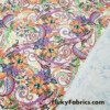 Multicolor Paisleys and Foliage Galore Abstract Print Swimsuit Nylon Spandex Fabric
