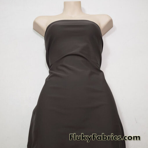 Sepia Brown Solid Nylon Spandex Fabric