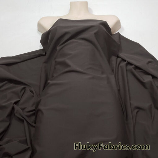 Sepia Brown Solid Nylon Spandex Fabric