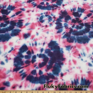 Shades of Blue and Pink Big Tie Dye Design Print Nylon Spandex Fabric