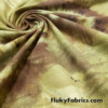 Shades of Green and Brown Nature Print Lightweight Cotton Spandex Jersey Fabric