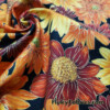 Autumn Flowers on Black 100% Cotton Woven Fabric – Non-Stretch, Light to Medium Weight – 45″ Wide