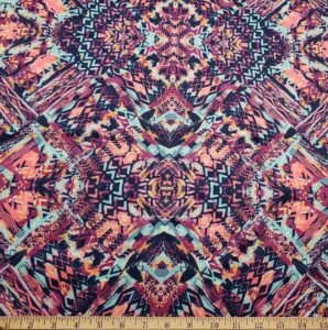 Abstract Tribal 2-Way Stretch Nylon Spandex Fabric