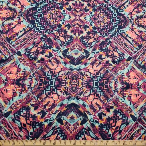 Abstract Tribal 2-Way Stretch Nylon Spandex Fabric