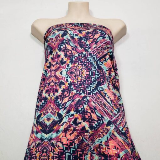 Abstract Tribal 2-Way Stretch Nylon Spandex Fabric