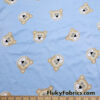 Bear Faces on Blue Cotton Rib