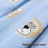 Bear Faces on Blue Cotton Rib
