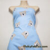 Bear Faces on Blue Cotton Rib