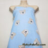 Bear Faces on Blue Cotton Rib