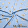 Bear Faces on Blue Cotton Rib