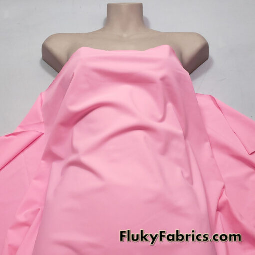 Bright Cotton Candy Pink Solid Matte Nylon Spandex Fabric