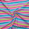 Bright Pastel Colors 3/8″ Stripe Print 4 Way Stretch Cotton Spandex Fabric