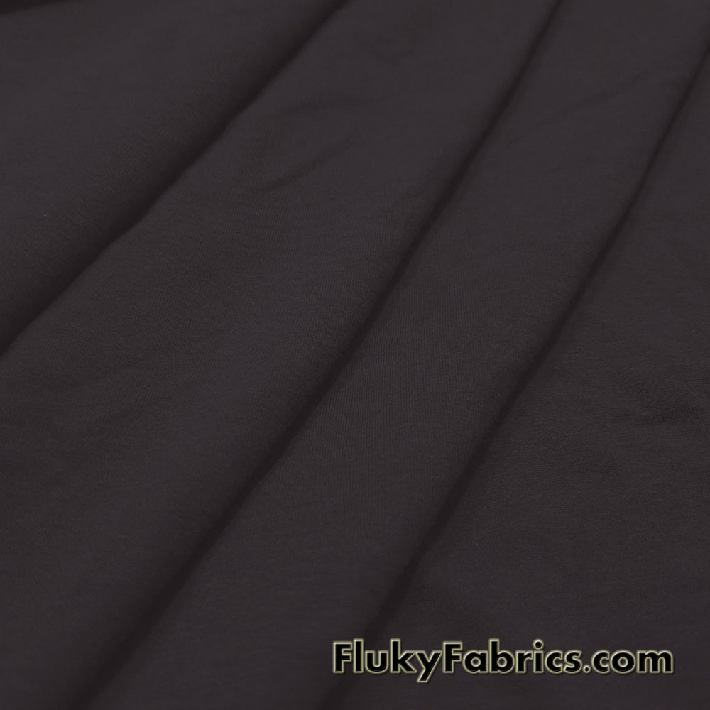 Coffee Brown Bamboo Stretch French Terry Spandex Fabric by The Yard