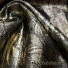 Gold and Black Foliage Design Metallic Brocade Fabric