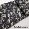 Grunge Pixelated Skulls Print Cotton Jersey Fabric