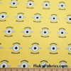 One Eyed Cartoon on Yellow Polyester Woven Knit Boardshort Fabric at flukyfabrics.com