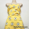 One Eyed Cartoon on Yellow Polyester Woven Knit Boardshort Fabric