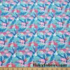 Pink Sloths on a Blue Forest Print Swimsuit Nylon Spandex Fabric at flukyfabrics.com