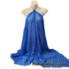 Royal Blue Stretch Flowery Lace Fabric