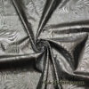Silver and Black Swirl Design Metallic Brocade Fabric