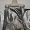 Silver and Black Swirl Design Metallic Brocade Fabric