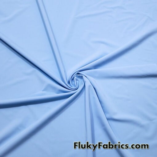 Baby Blue Solid Nylon Spandex Tricot Swimwear Fabric