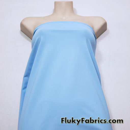 Baby Blue Solid Nylon Spandex Tricot Swimwear Fabric