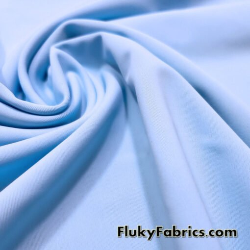 Baby Blue Solid Nylon Spandex Tricot Swimwear Fabric