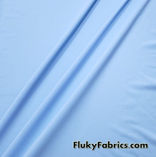 Baby Blue Solid Nylon Spandex Tricot Swimwear Fabric