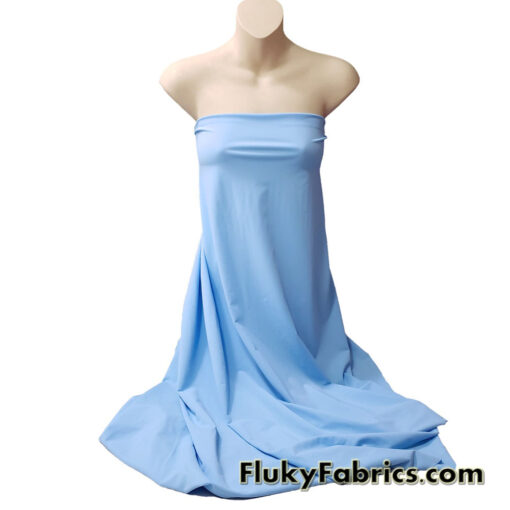 Baby Blue Solid Nylon Spandex Tricot Swimwear Fabric
