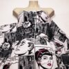 Black and White Comic Book Style Print Single Spandex Fabric