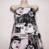 Black and White Comic Book Style Print Single Spandex Fabric