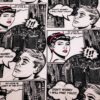 Black and White Comic Book Style Print Single Spandex Fabric