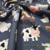 Cartoon Farm Animals Print on Bullet Textured Liverpool Fabric