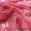 Dark Coral Stretch Lace Fabric