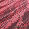 Dark Coral Stretch Lace Fabric