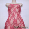 Dark Coral Stretch Lace Fabric