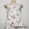 French Life Print on White Cotton Rib Fabric